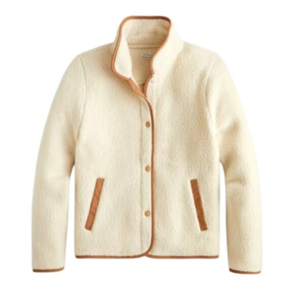 J Crew Sherpa Fleece Polartec Thermal Pro Snap Jacket - Picture 1 of 13